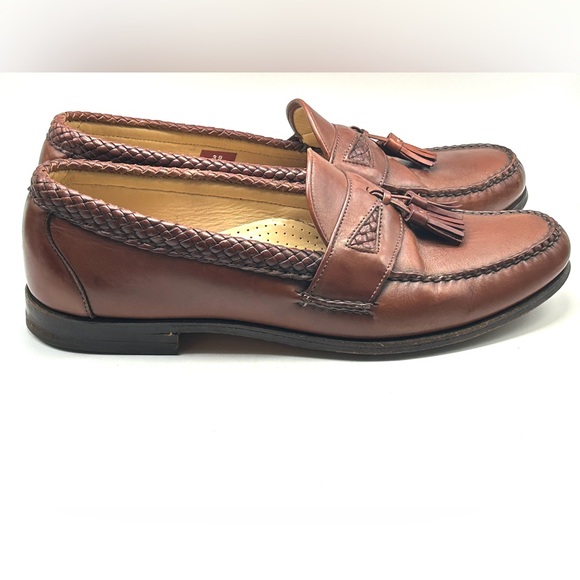 Allen Edmonds Maxfield Brown Leather Slip On Tassel Loafer Shoes Mens US 11 B main image 8